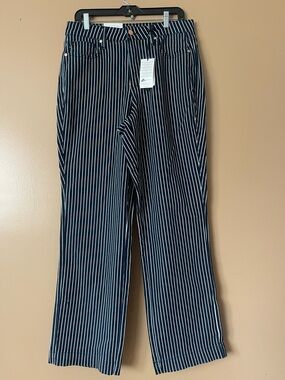 Judy Blue Striped Navy Pinstripe Trouser size 16w new with tags